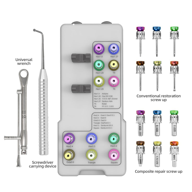 Dental Universal restoration Tools Kit 10-70NCM with 12Pcs Screw Driver