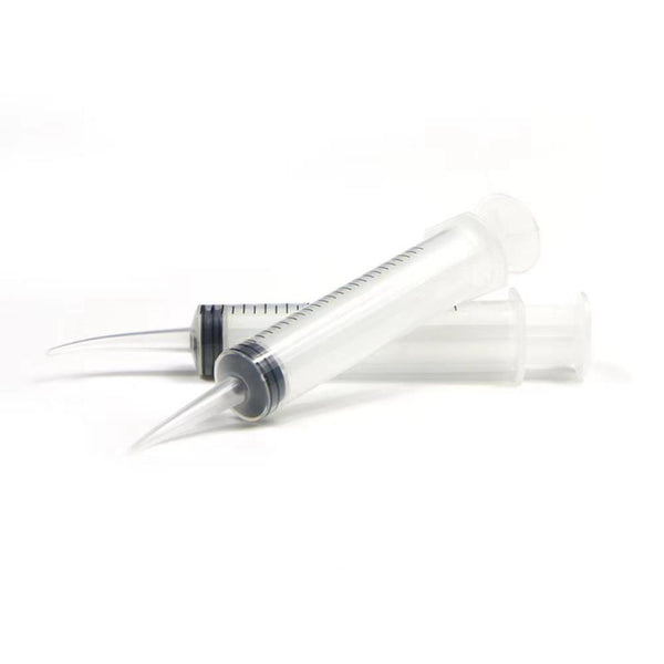 5Pcs Disposable Dental Irrigation Syringe With Curved Tip 12CC for Dentist Use Dental Consumable Material