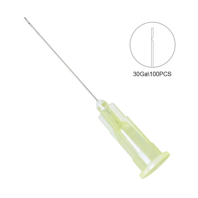 100pcs Endo Dental Irrigation Needle Syringes Notched Cleaning Tips