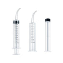 10pcs 12ml/cc Disposable Dental Curved Tip Irrigation Syringe With Measurement