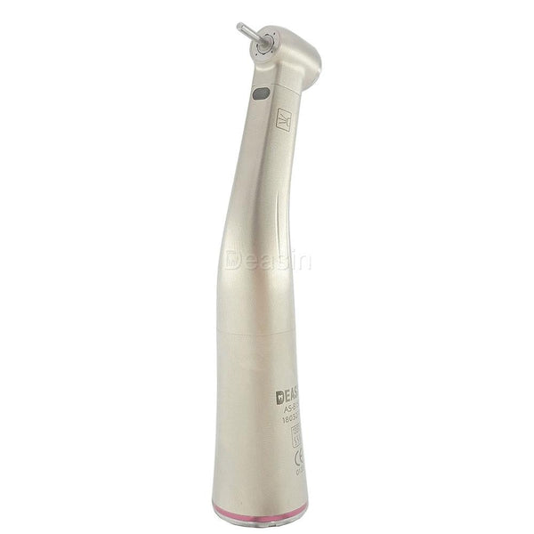 Dental 1:5 Increasing Red Ring Contra Angle Low Speed Quattro Water Spray low Push Handpiece With Optic Fiber For E-TYPE Motor