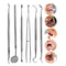 6pc/set Stainless Steel Dental Mirror Dental Dentist Prepared Tool Set Probe Tooth Care Kit Instrument Tweezer Hoe Sickle Scaler