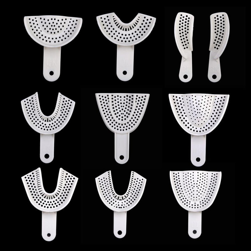 10Pcs Dental Plastic Trays Teeth Holder  Upper and Lower Teeth Holder For Dentists Full mouth Tools