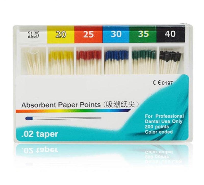 200pcs/pack Dental Absorbent Paper Points Mixed Sizes
