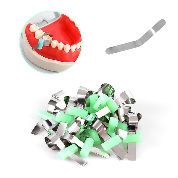 20pcs Dental Forming Sheet Orthodontic Sectional Contoured Metal Matrice Dentistry Matrix Bands Retainerless Automatrix