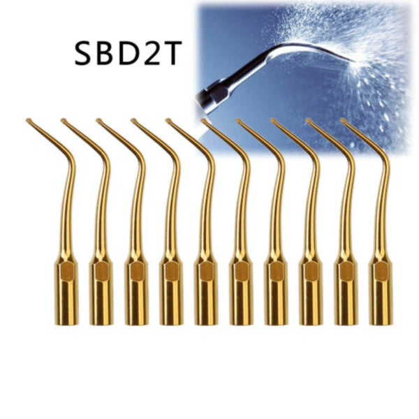 10Pcs Cavity Preparation Stainless Steel Tips For SATELEC DTE Ultrasonic Scaler SBD2T Gold