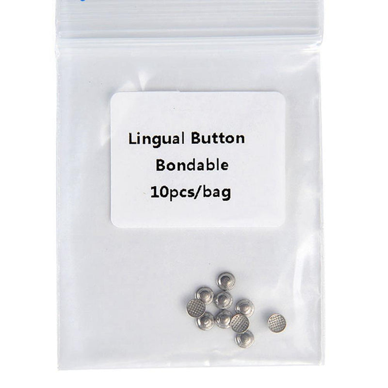 100Pcs Dental Orthodontic Metal Buttons Lingual Button Buckle Composite Ceramic For Bondable Round Base Dentistry Material
