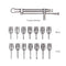Dental Implant Torque Wrench Ratchet 10-70NCM with 14pcs Drivers Long 13.5mm + Short 8.5mm & 1PC Wrench Set