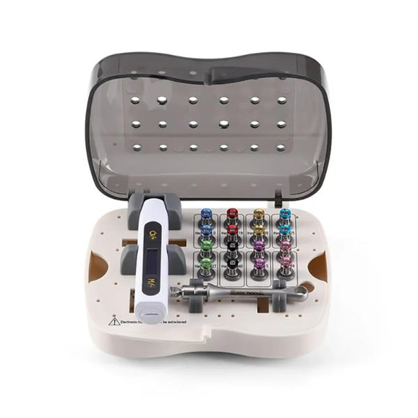 Electronic Dental Implant Universal Prosthetic Kit 1Pc 10-40Ncm Torque Wrench 16 Screwdrivers Autoclavable Case