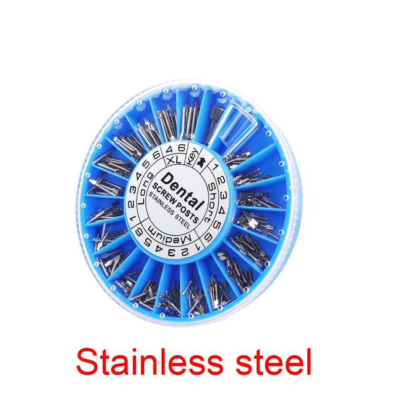 Dental Stainless Steel Screw Post 120pcs and 2 Keys