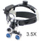 80000 Lux Powerful Headlamp with Binocular Magnifier 2.5X/3.5X Helmet Dental Loupe
