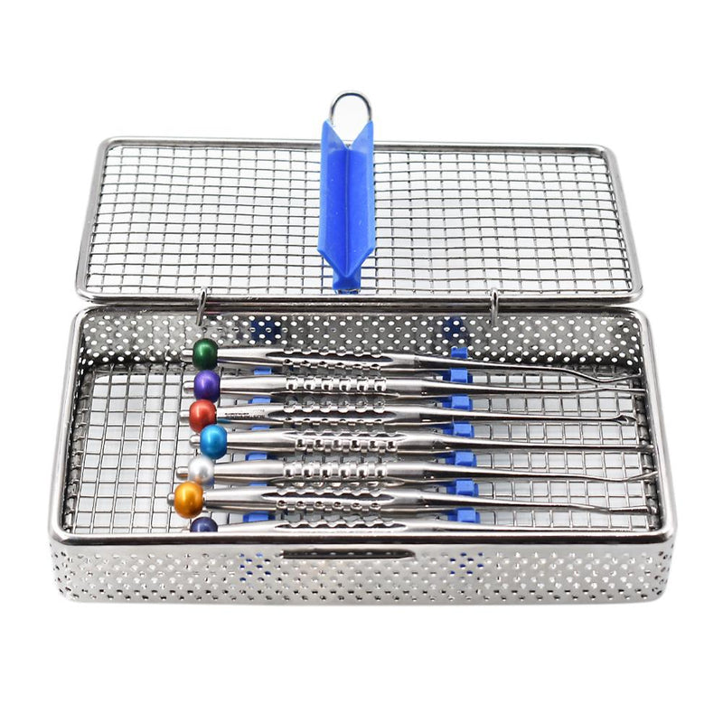 7 Pcs Set Dental Implant Stainless Steel Root Elevator with Case