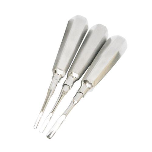 Silver Surgery Tools Luxation Oral 3 Pcs Root Elevator